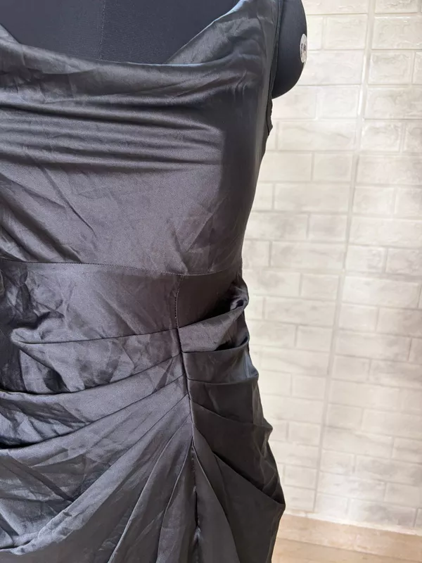 Black gathered Bodycon Dress