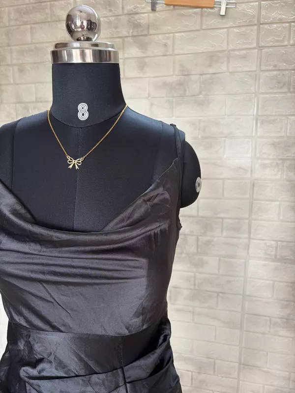 Black gathered Bodycon Dress