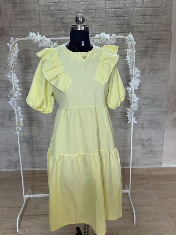Yellow Pastel A-Line Dress