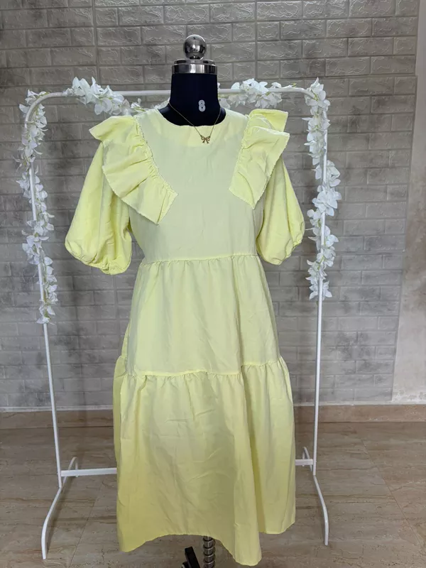 Yellow Pastel A-Line Dress