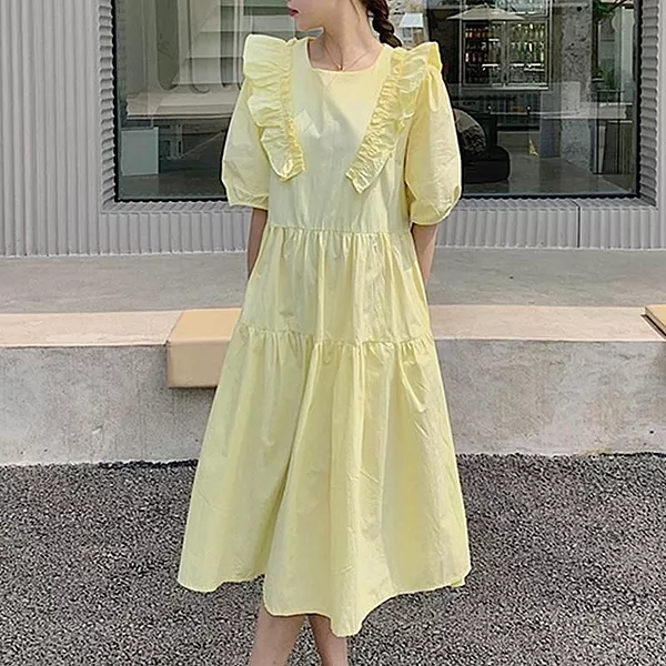 Yellow Pastel A-Line Dress
