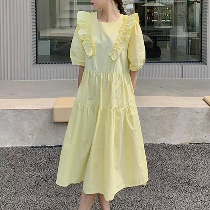 Yellow Pastel A-Line Dress