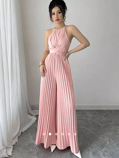 Pink crossed jumpsuit