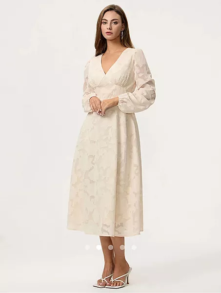 Apricot Darted A-Line Dress