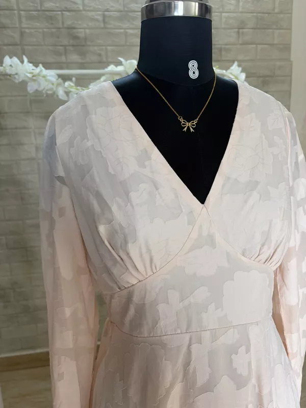 Apricot Darted A-Line Dress