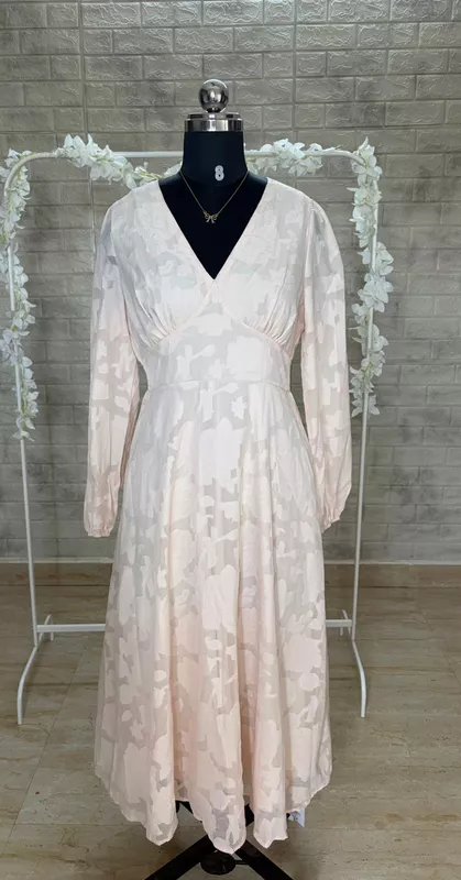 Apricot Darted A-Line Dress