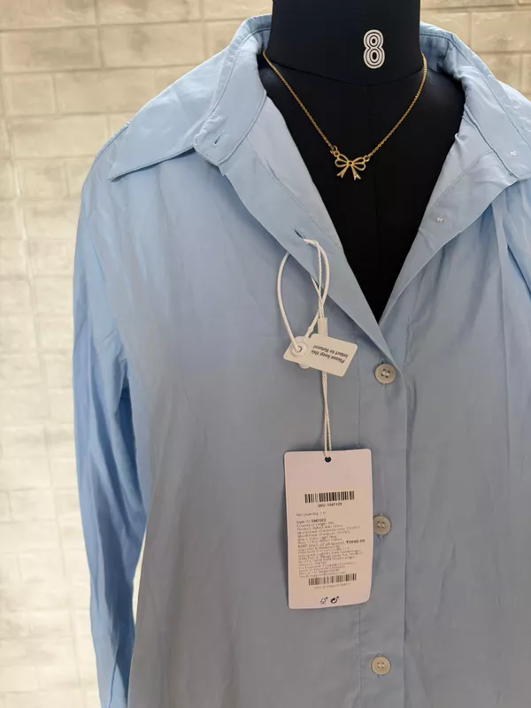Light Blue Collared Maxi Shirt Dress
