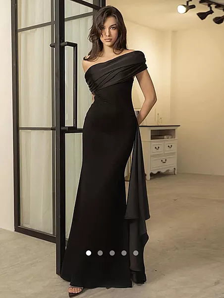Black Asymmetric Bodycon Dress