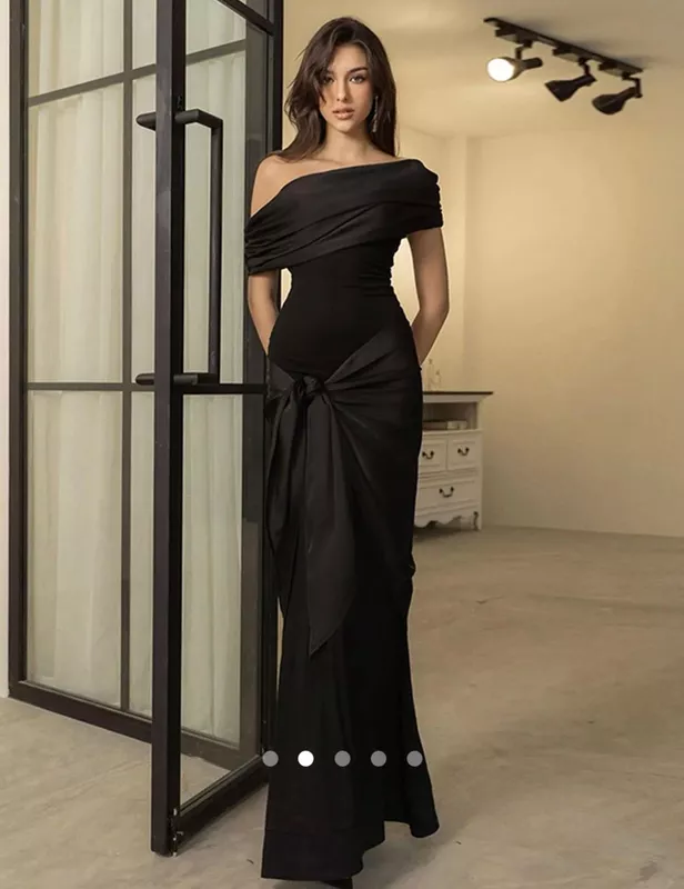 Black Asymmetric Bodycon Dress