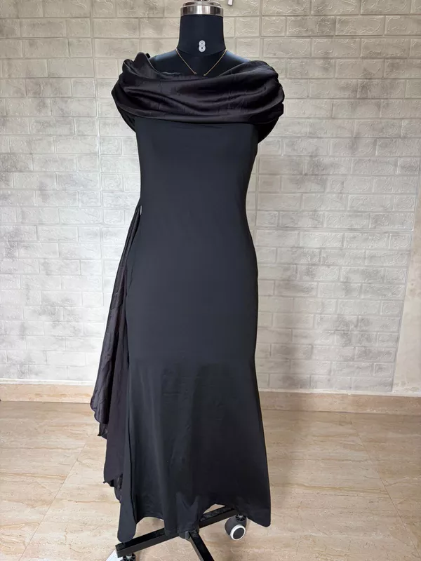 Black Asymmetric Bodycon Dress