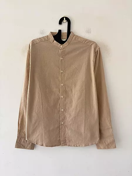 Soft beige linen mandarin