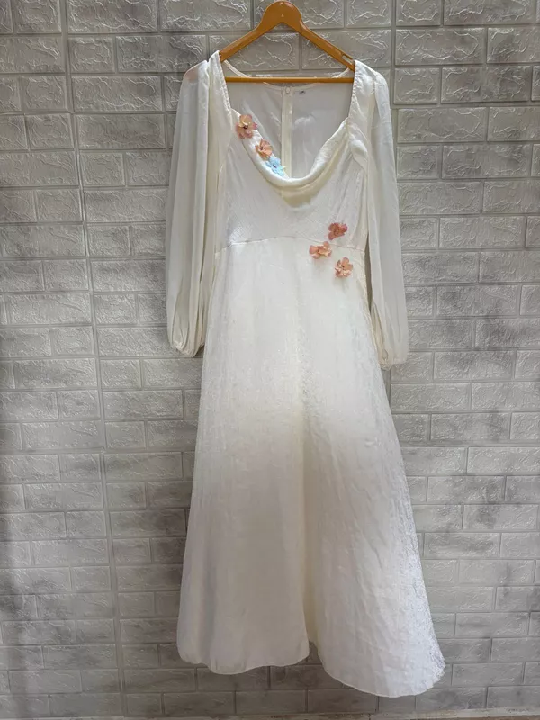 Off-White Fairy-Core Flower Maxi Dress