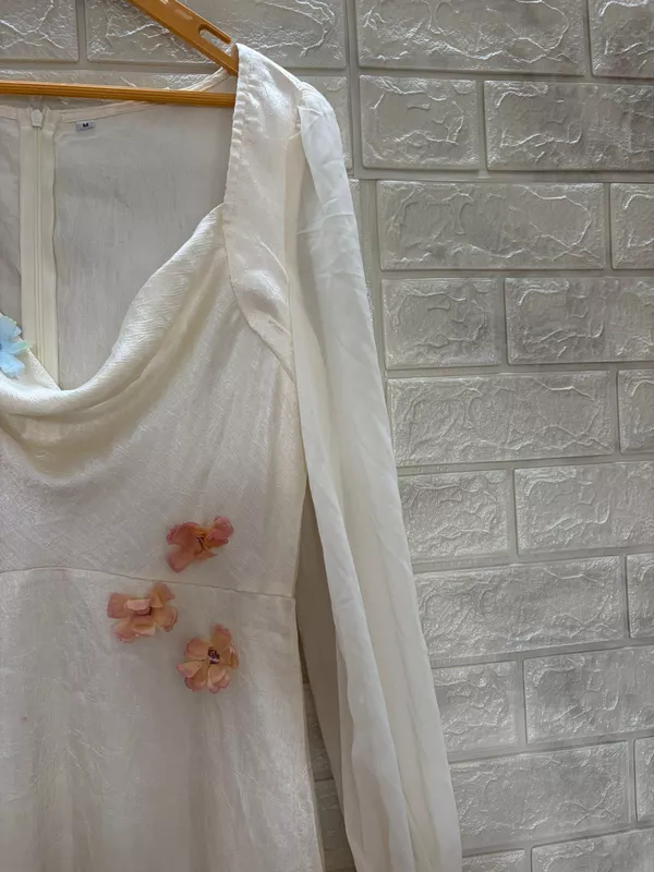 Off-White Fairy-Core Flower Maxi Dress