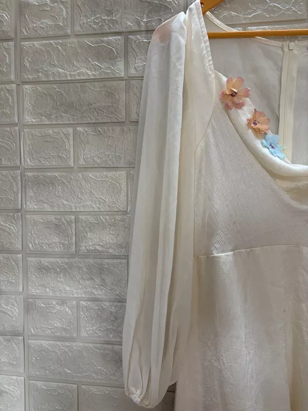 Off-White Fairy-Core Flower Maxi Dress