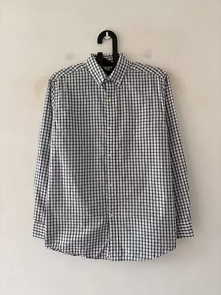 Pearl grid micro check shirt