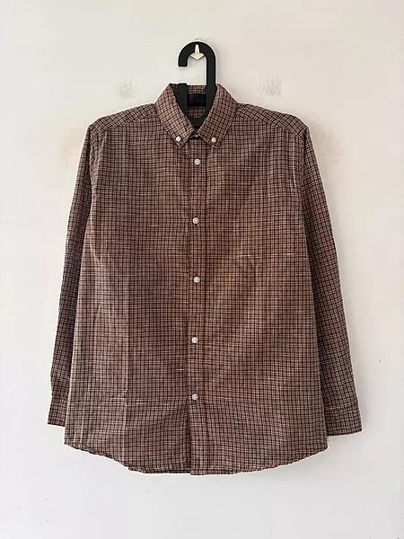 Choco grid micro check shirt