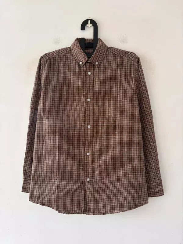 Choco grid micro check shirt