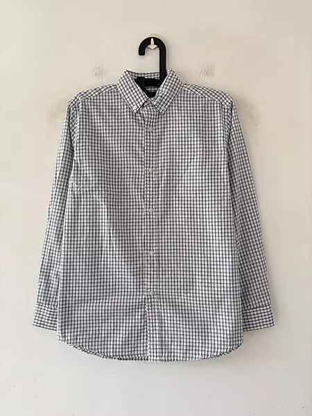 Slate grid micro check shirt