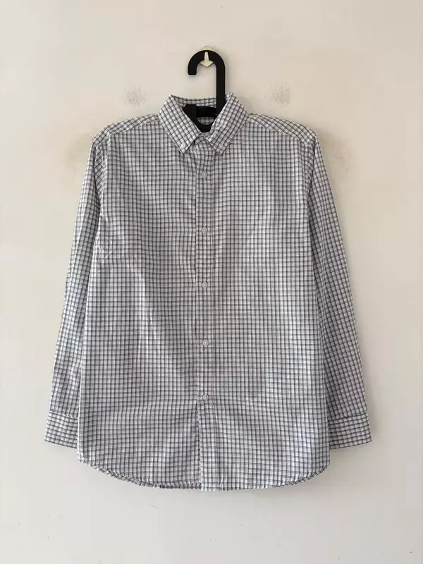 Slate grid micro check shirt