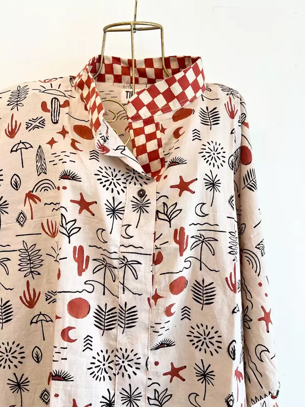 Junoon's Anti-Fit Shirt - Cream & Desert Motifs