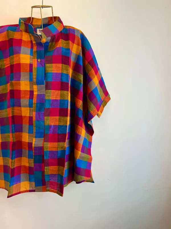 Madhavi's Anti-Fit Shirt - Madras Checks - Yellow Hues