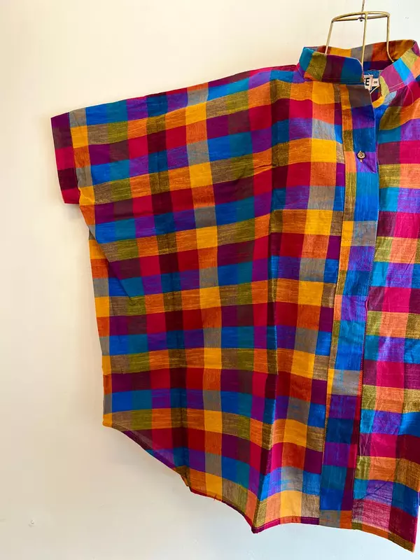 Madhavi's Anti-Fit Shirt - Madras Checks - Yellow Hues