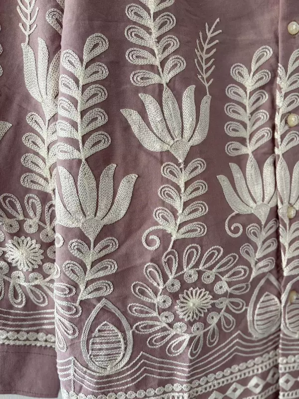 Dusty lilac embroidered shirt