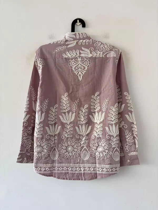 Dusty lilac embroidered shirt