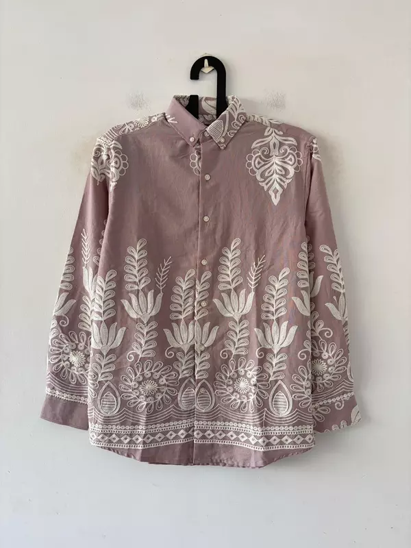 Dusty lilac embroidered shirt