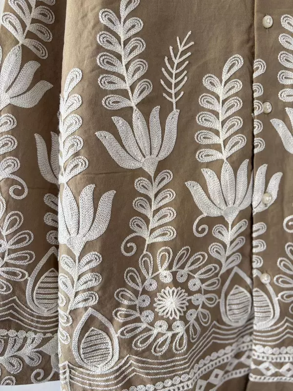Sandstone embroidered shirt
