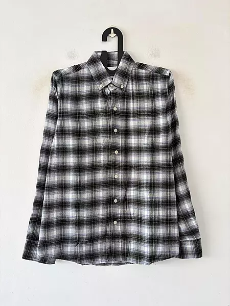 Graphite black & silver mist flannel