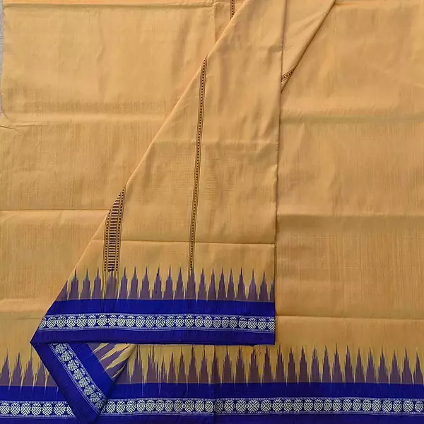 Sambalpuri Silk Joda-Light Yellow-Blue
