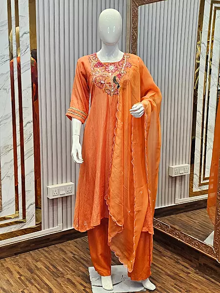EMBROIDERED MUL COTTON SUIT  SET