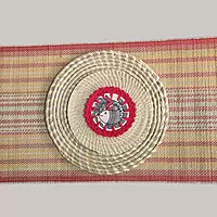 Madur Natural & Orange Table Runner Madur Natural & Orange Table Runner