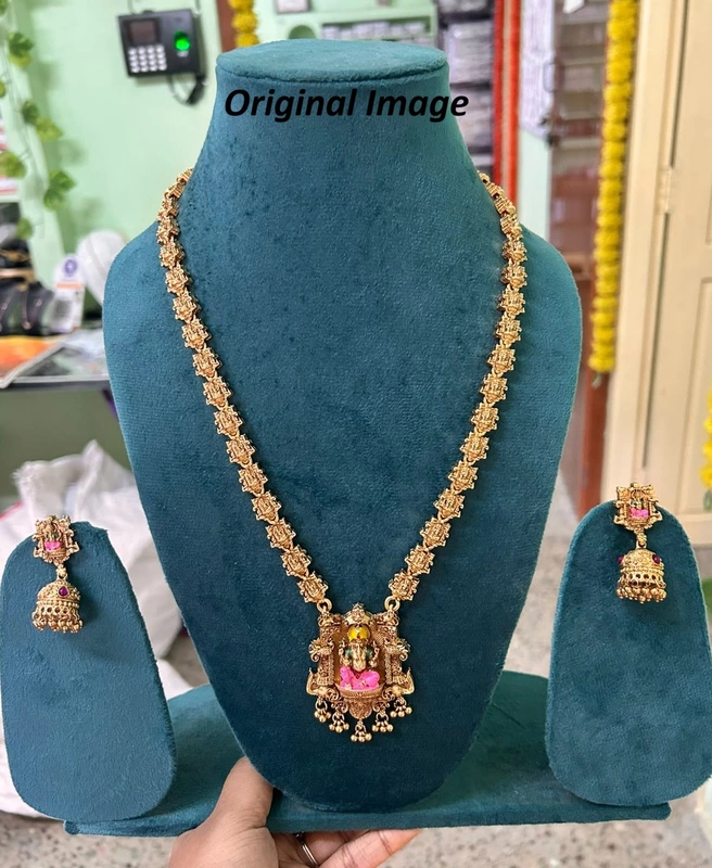 Gold plated temple haram set