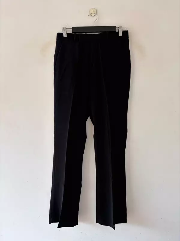 Jet black boot-cut formal pants