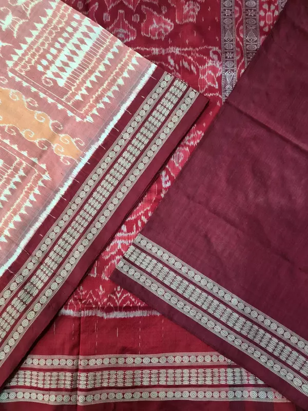 BADA PHERA TRIBAL SILK SAREE-PEACH