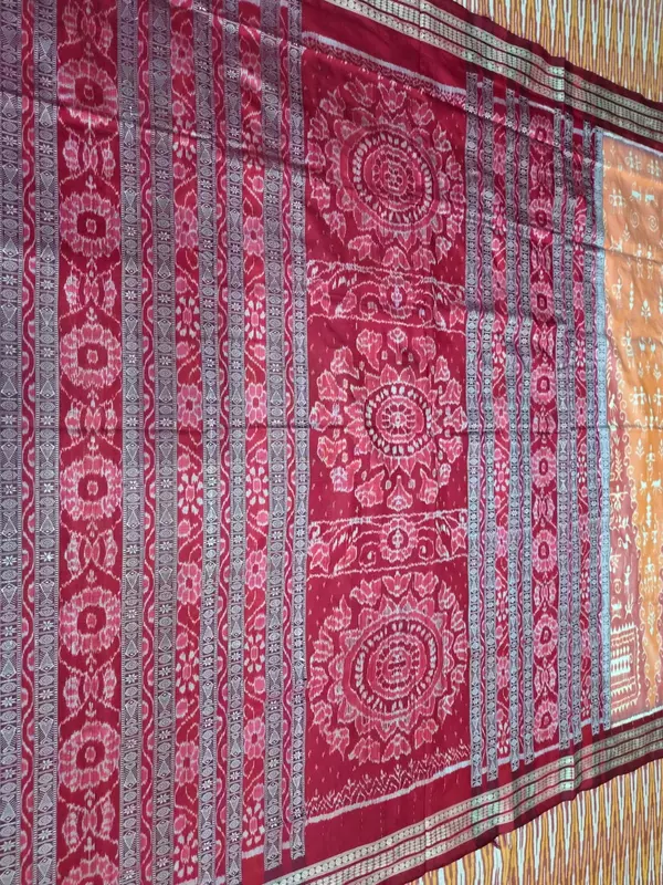BADA PHERA TRIBAL SILK SAREE-PEACH