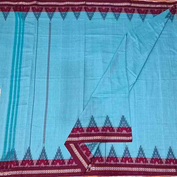 BANDHA BORDER COTTON JODA-SEAGREEN