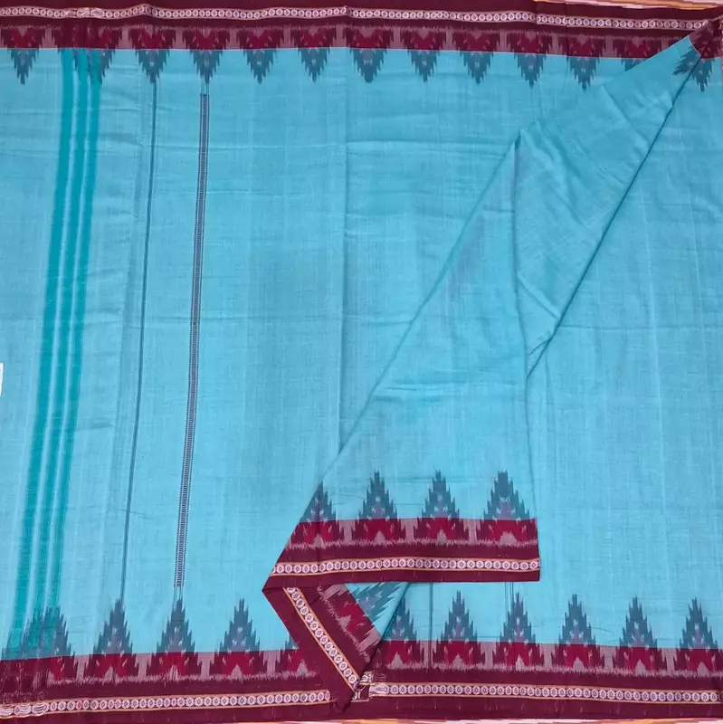 BANDHA BORDER COTTON JODA-SEAGREEN