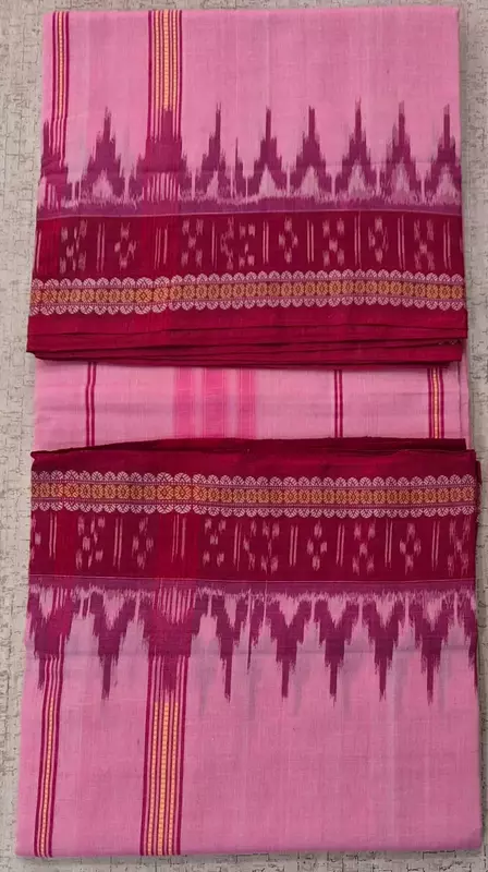 BANDHA BORDER COTTON JODA-PINK