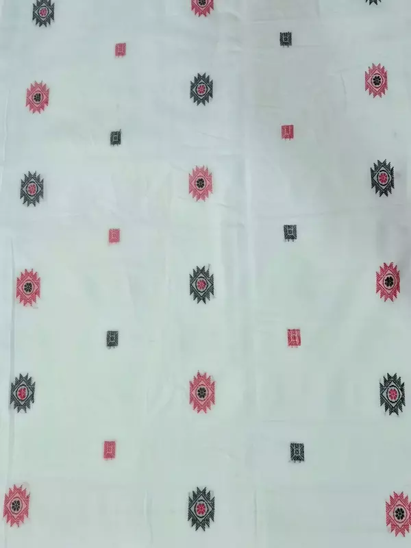 Bomkai Butta Fabric-White