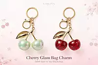 Cherry Metal Bag Charm & Keychain
