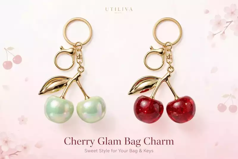Cherry Metal Bag Charm & Keychain