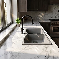 Quartz Elite Double Bowl Sink (Smokey Grey)