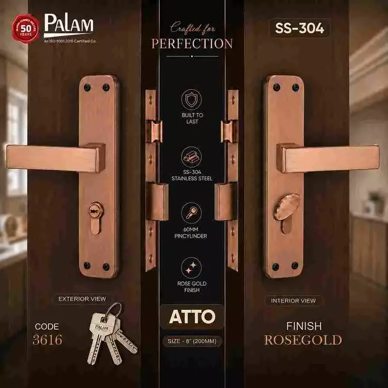 (3616) Palam Pin Cyl M/L Set Atto Rose Gold (SS-304)