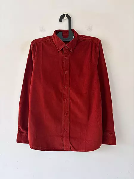Flame orange corduroy shirt