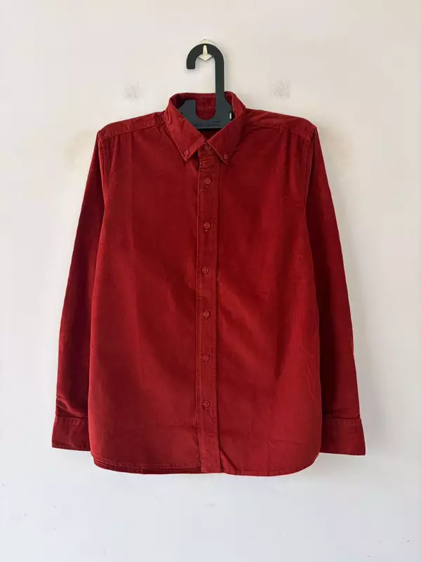 Flame orange corduroy shirt