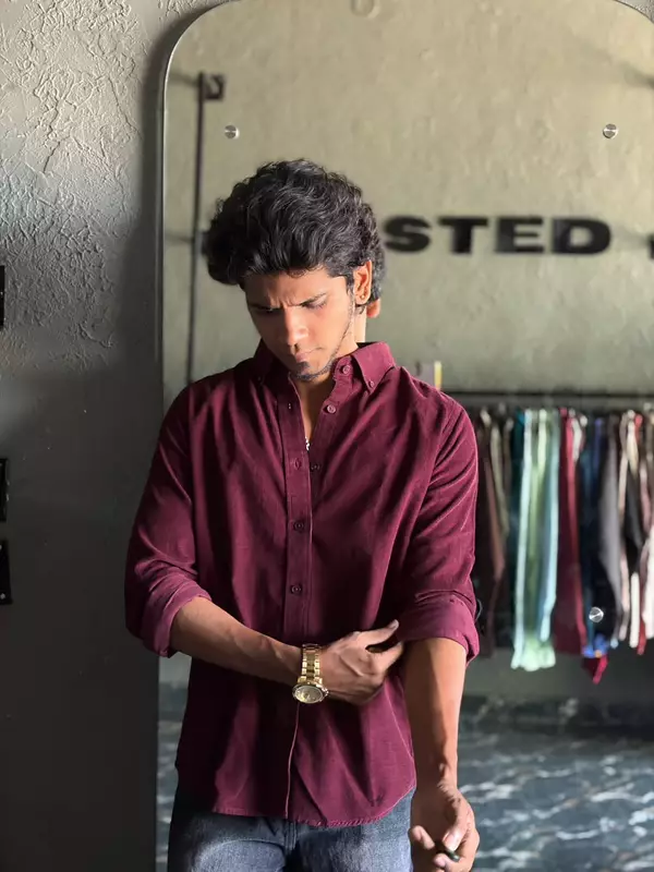 Rich maroon corduroy shirt