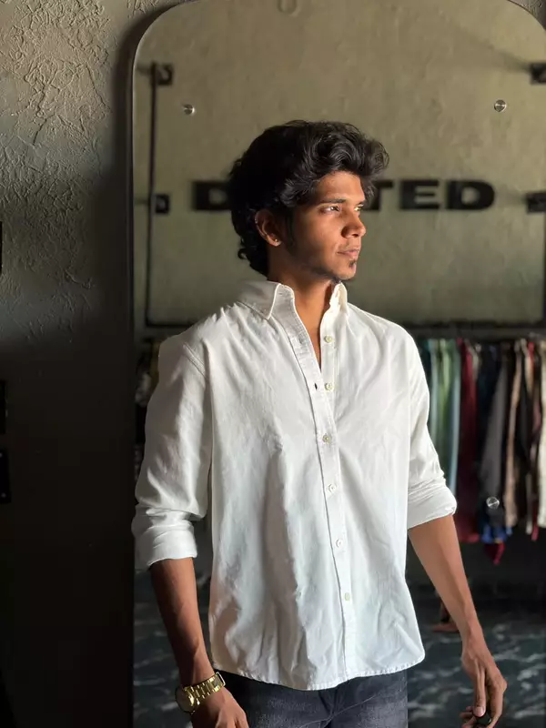 Pearl white corduroy shirt